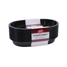Basket 10" x 7" Oval Plastic Blk