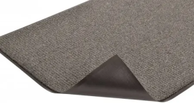 Mat 3' x 5' Carpet Charcoal Aqua Edge