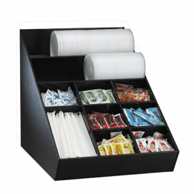 Lid, Straw, & Condiment Organizer Black