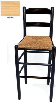 Bar Stool Wood Slat Back Natural