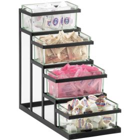 Condiment Display 4 Tier Black Frame