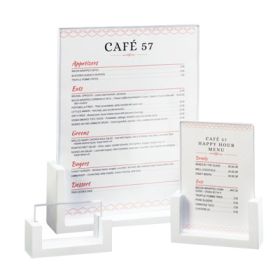 Menu/Card Holder White Bamboo