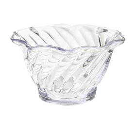 Dessert Bowl 6 oz Swirl Clear