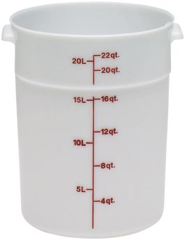 Container 22 Quart Round White