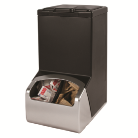 Condiment Dispenser 2-section Black/Silv