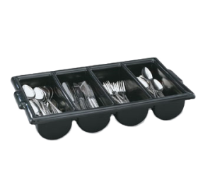 Silverware Bin 4 Compartment Black