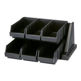 Organizer Rack with 6 Bins Black