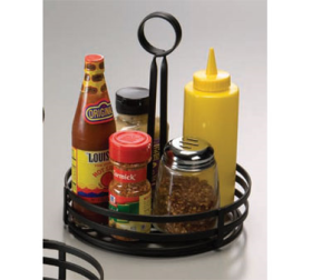 Condiment Caddy 8" Round Black