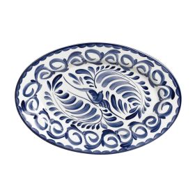 Platter 10 5/8" Oval Anfora Puebla Blue