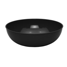 Bowl 23" Round Ribbed Black