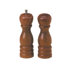 Salt/Pepper Mill Set 6" High Wood