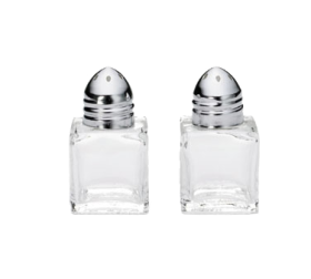 Salt & Pepper Shaker 1/2 oz Cube Glass