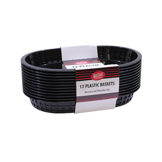 Basket 10" x 7" Oval Plastic Blk