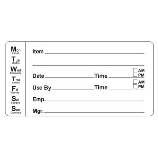 Label 2" x 4" Item Prep