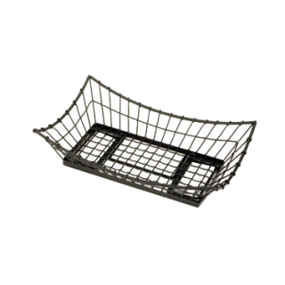 Basket 21" x 13" x 5 1/2" Metal Black