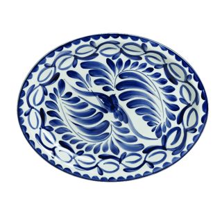 Platter 13 5/8" Oval Anfora Puebla Blue