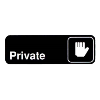 Sign 3" x 9" Private