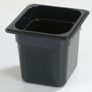Food Pan Sixth Size 6" Deep Black