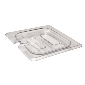 Food Pan Cover Sixth Size Notched Clear