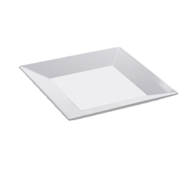 Plate 8" x 8" White Plastic