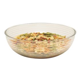 Bowl 18" Round Ribbed Clear
