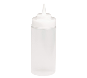 Squeeze Bottle 8 oz Clear Wide Mouth