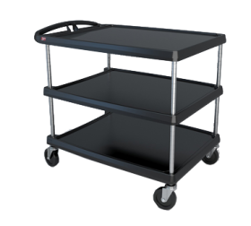 Cart 3 Shelf 40"x28" Black