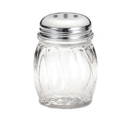 Cheese Shaker 6 oz Slotted Lid Glass