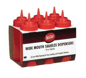 Squeeze Bottle 12 oz Wide Mouth Red