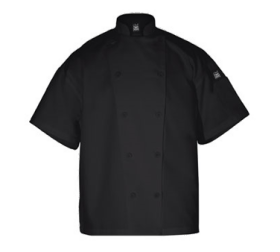 Chef's Coat Short Sleeve Large Black