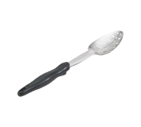 Spoon 13" Slotted Black Ergo Handle