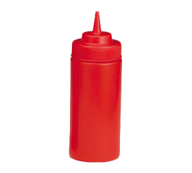 Squeeze Bottle 16 oz Wide Mouth Red