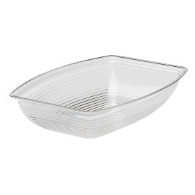 Bowl 14" x 19" Ribbed Clear
