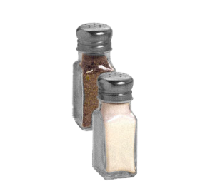Salt & Pepper Shaker 2 oz Square Glass