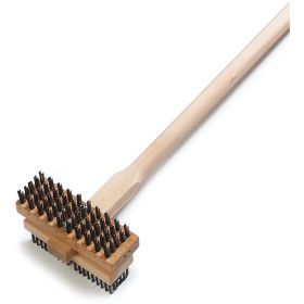 Grill Brush Double Wood Handle