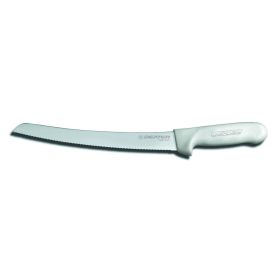 Bread Knife 10", Curved, White Handle