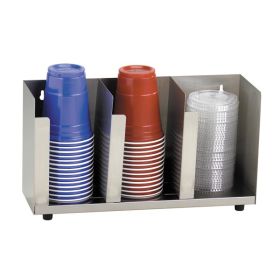 Lid/Cup Organizer 3 Section SS