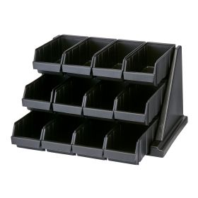Organizer Rack with 12 Bins Black